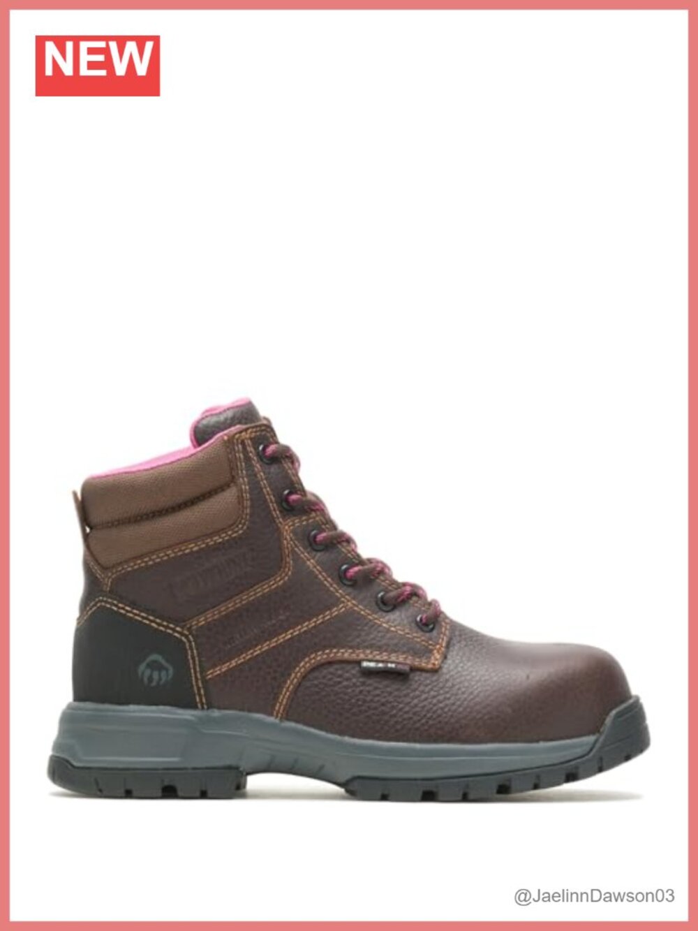 Waterproof Composite Toe 6in Work Boots for Women Leather Lace-Up Construction